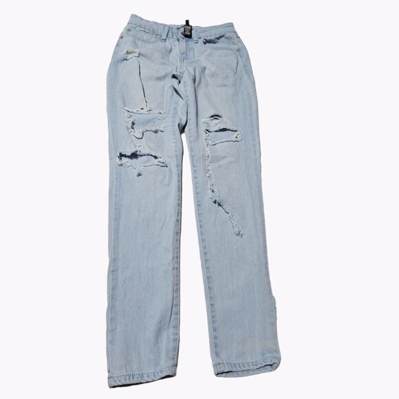 Vintage Rewash Jeans Womens Size 7 Skinny Mid Rise Light Wash Ripped Denim Pants - Picture 2 of 7